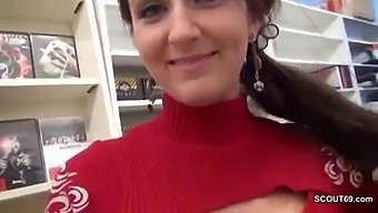 Young German Teen Gets Fucked And Pregnant In Video Store By Horny Construction Worker