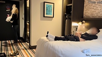 Hotel Maid Helps Jerk Off Exhibitionist In Public