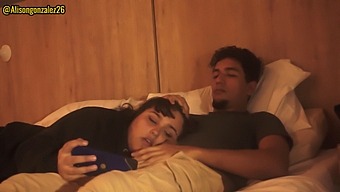 Sis Gets A Deep Throat Blowjob From Her Stepbrother During Movie Break