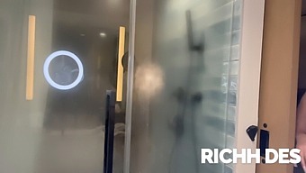 A Busty Teen Has A Steamy Shower Scene With The Man She Secretly Wanted To Meet.